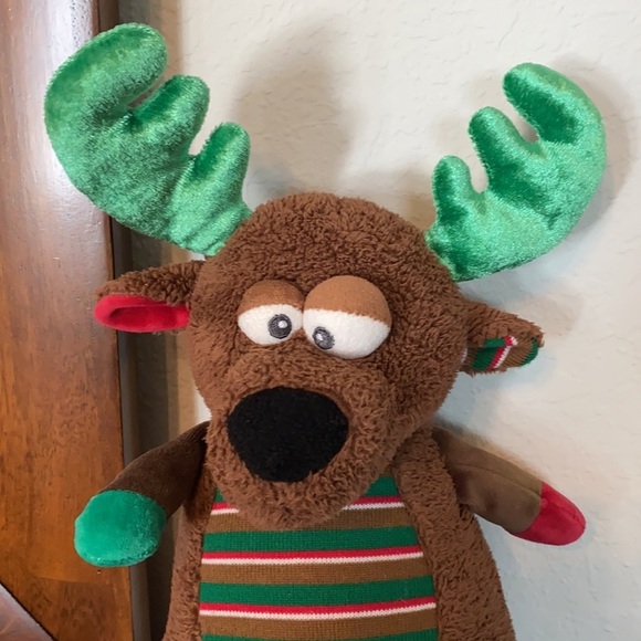 Okee Dokee Reindeer Plush Green And Brown - Picture 2 of 11